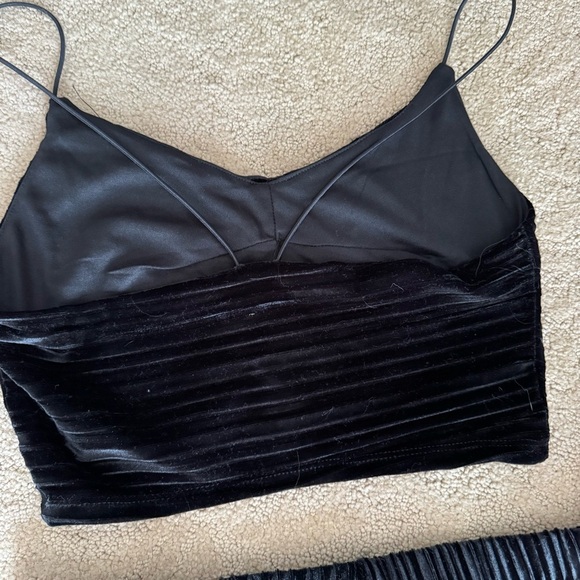 Wild Fable SET Black Velvet Pants & Crop Top NEW - Picture 12 of 17
